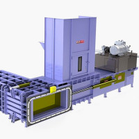 Горизонтальный автоматический пресс большого размера с двумя прессующими цилиндрами